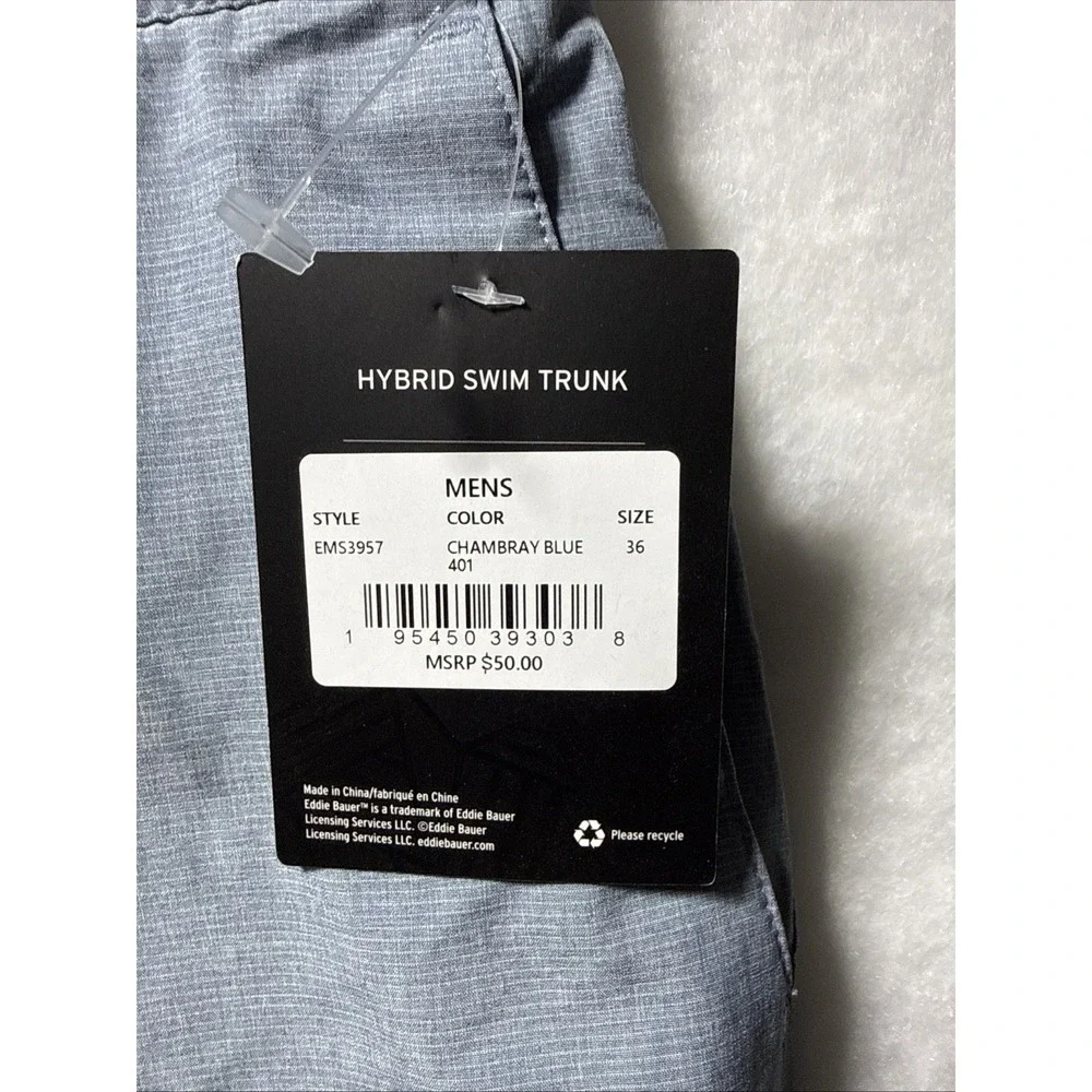 Men's Eddie Bauer Hybrid Swim Trunk Short 9 Inseam Size 36‎